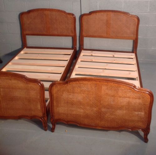 PAIR OF FRENCH BERGERE SINGLE BEDS - ADDITIONAL PHOTO 1