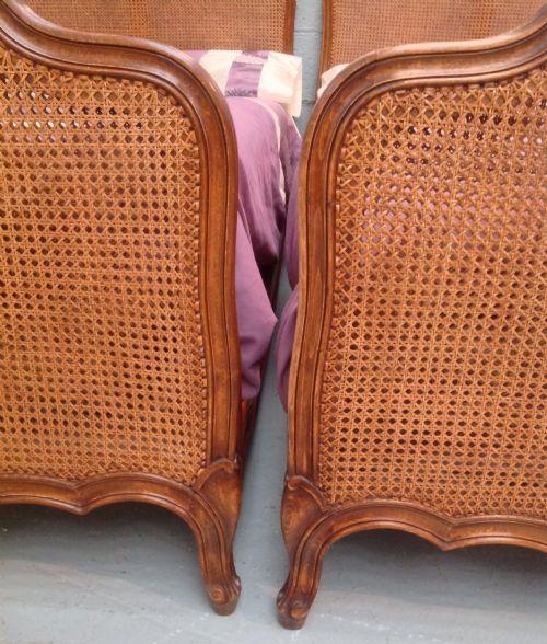 PAIR OF FRENCH BERGERE SINGLE BEDS - ADDITIONAL PHOTO 3