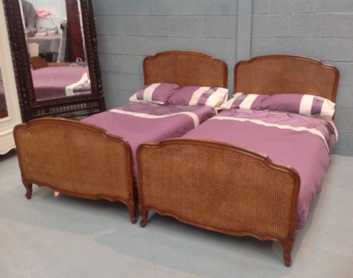 PAIR OF FRENCH BERGERE SINGLE BEDS - ADDITIONAL PHOTO 11