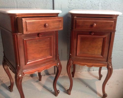 pair of french mahogany bedside cabinets - CATEGORY: ANTIQUE CABINETS - DATED 1880