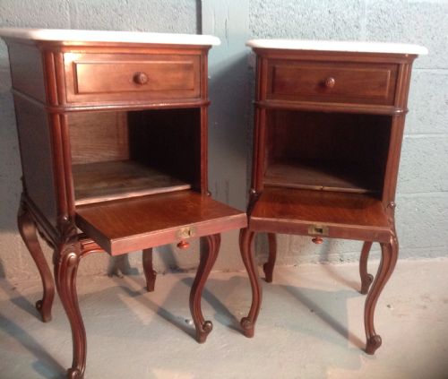 PAIR OF FRENCH MAHOGANY BEDSIDE CABINETS - ADDITIONAL PHOTO 2