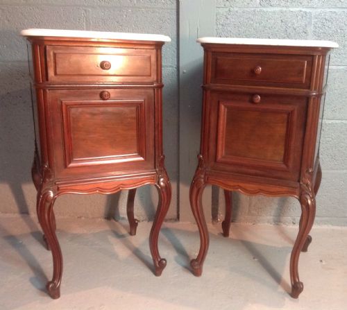 PAIR OF FRENCH MAHOGANY BEDSIDE CABINETS - ADDITIONAL PHOTO 6