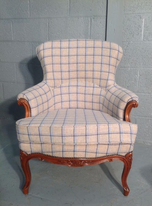 UPHOLSTERED FRENCH CHAIR AND STOOL - ADDITIONAL PHOTO 2