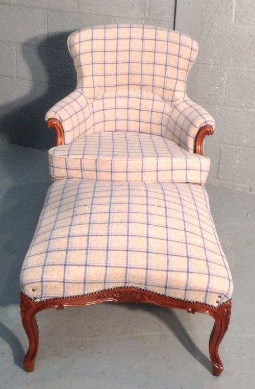 UPHOLSTERED FRENCH CHAIR AND STOOL - ADDITIONAL PHOTO 3