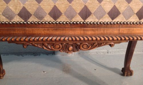 CARVED WALNUT FRENCH STOOL - ADDITIONAL PHOTO 2