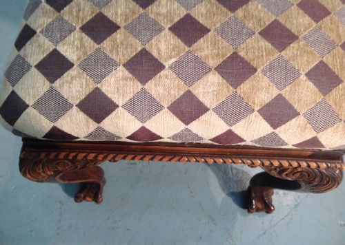 CARVED WALNUT FRENCH STOOL - ADDITIONAL PHOTO 5