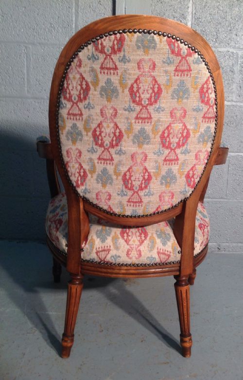 ANTIQUE FRENCH WALNUT ARMCHAIR - ADDITIONAL PHOTO 3
