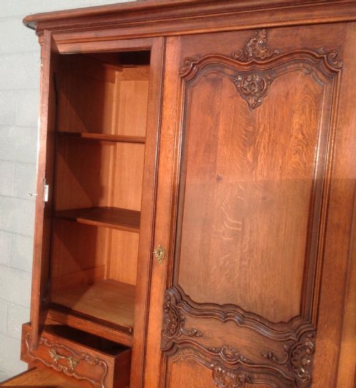 OUTSTANDING CARVED FRENCH ARMOIRE - ADDITIONAL PHOTO 11