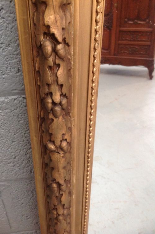 LARGE CARVED FRENCH GILT 19TH CENTURY MIRROR - ADDITIONAL PHOTO 3