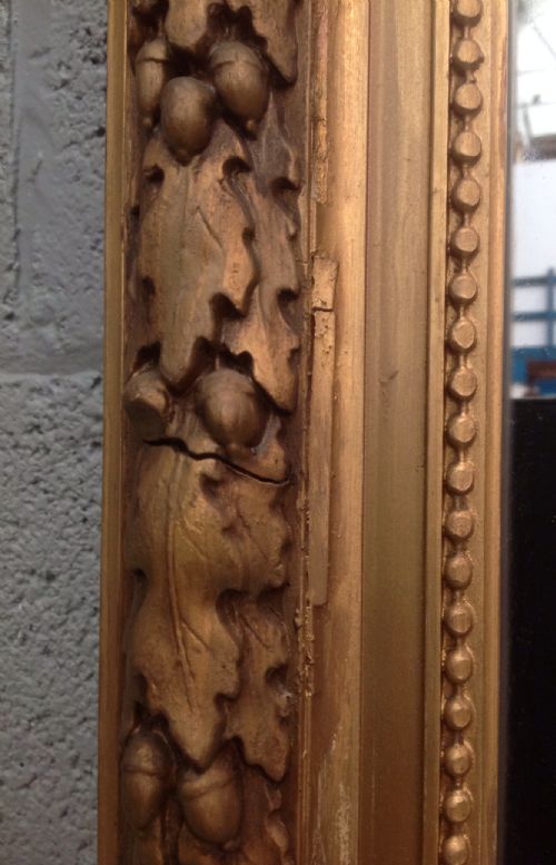 LARGE CARVED FRENCH GILT 19TH CENTURY MIRROR - ADDITIONAL PHOTO 4