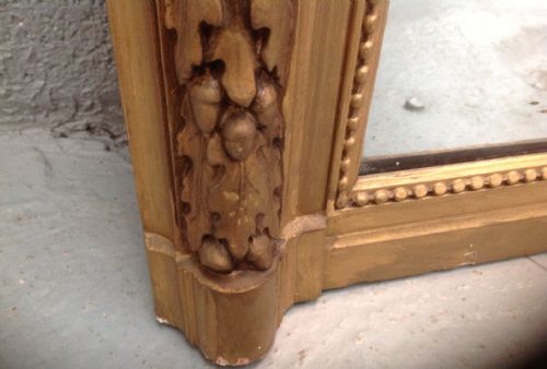LARGE CARVED FRENCH GILT 19TH CENTURY MIRROR - ADDITIONAL PHOTO 5