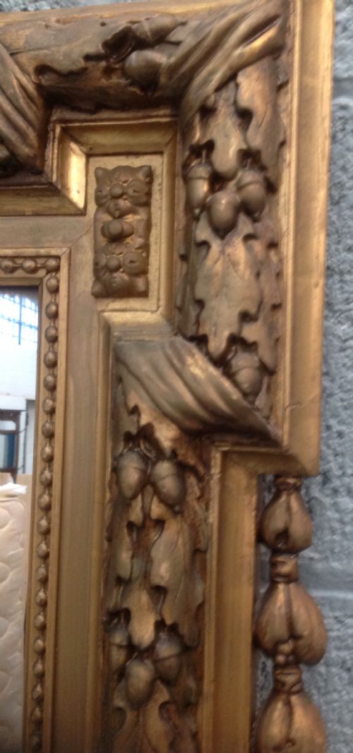 LARGE CARVED FRENCH GILT 19TH CENTURY MIRROR - ADDITIONAL PHOTO 9