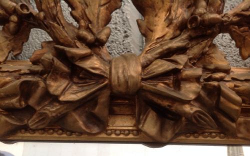 LARGE CARVED FRENCH GILT 19TH CENTURY MIRROR - ADDITIONAL PHOTO 13
