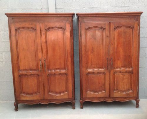 pair of french oak armoires - CATEGORY: ANTIQUE WARDROBES - DATED 1910