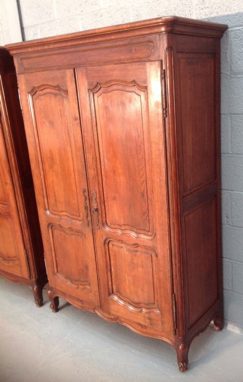PAIR OF FRENCH OAK ARMOIRES - ADDITIONAL PHOTO 4
