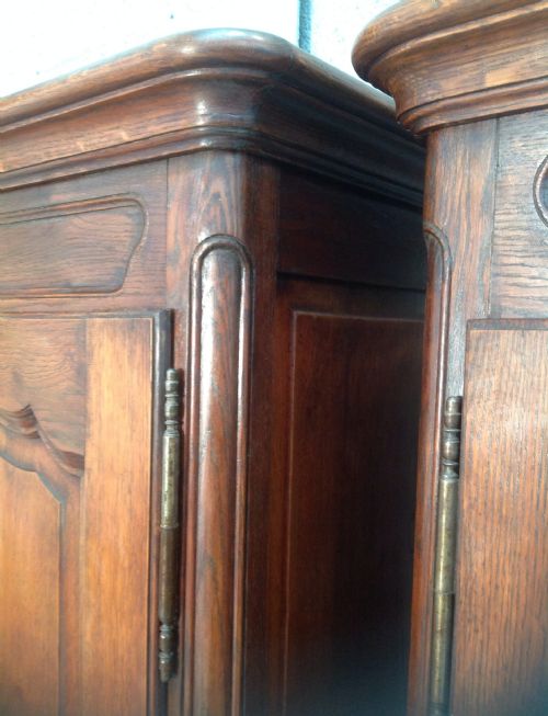 PAIR OF FRENCH OAK ARMOIRES - ADDITIONAL PHOTO 6