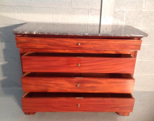 MAHOGANY FRENCH MARBLE TOP COMMODE - ADDITIONAL PHOTO 1