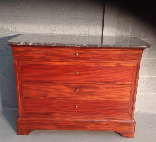 MAHOGANY FRENCH MARBLE TOP COMMODE - ADDITIONAL PHOTO 6