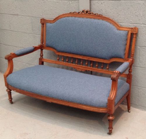 walnut french upholstered sofa - CATEGORY: ANTIQUE SOFAS - DATED 1880