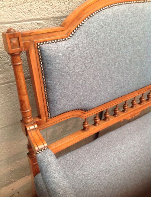 WALNUT FRENCH UPHOLSTERED SOFA - ADDITIONAL PHOTO 2