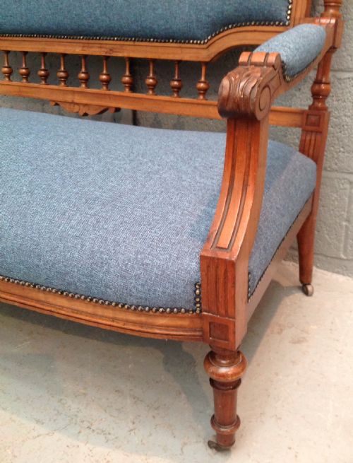 WALNUT FRENCH UPHOLSTERED SOFA - ADDITIONAL PHOTO 6