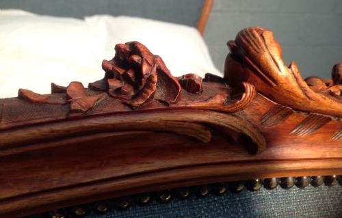 CARVED AND UPHOLSTERED FRENCH BED - ADDITIONAL PHOTO 5