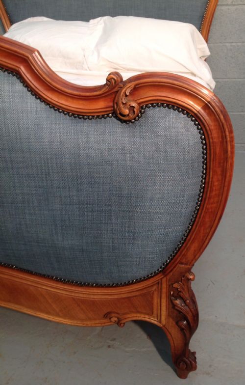 CARVED AND UPHOLSTERED FRENCH BED - ADDITIONAL PHOTO 7