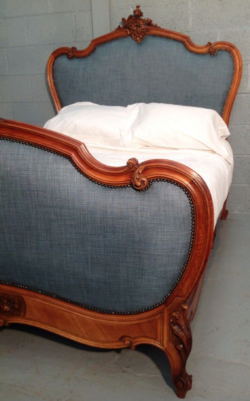 CARVED AND UPHOLSTERED FRENCH BED - ADDITIONAL PHOTO 10