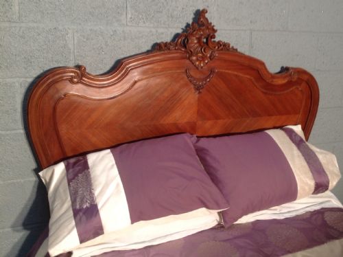 FRENCH WALNUT LOUIS XV STYLE BED - ADDITIONAL PHOTO 2