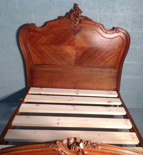 FRENCH WALNUT LOUIS XV STYLE BED - ADDITIONAL PHOTO 9