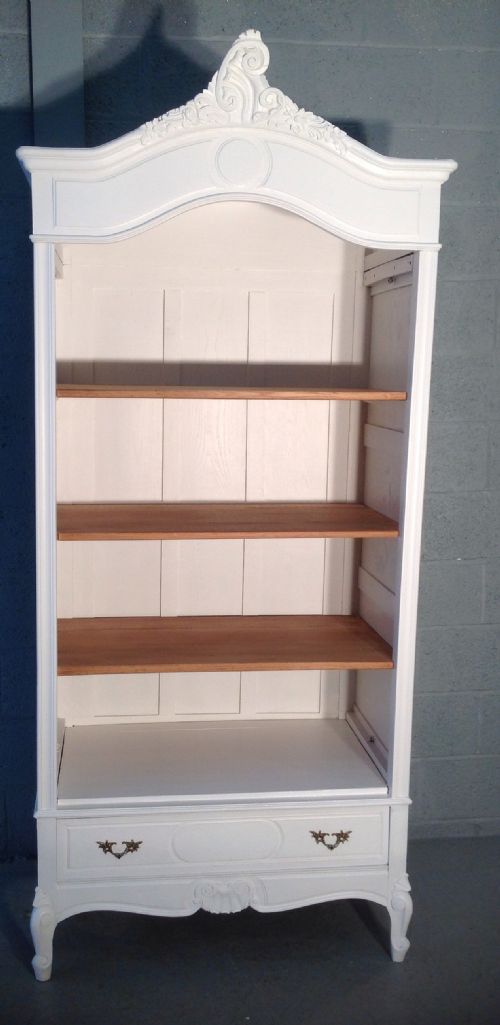 carved oak painted french bookcase - CATEGORY: ANTIQUE BOOKCASES - DATED 1900