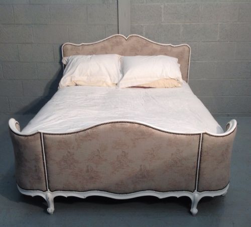 newly upholstered french kingsize bed - CATEGORY: ANTIQUE BEDS - DATED 1920