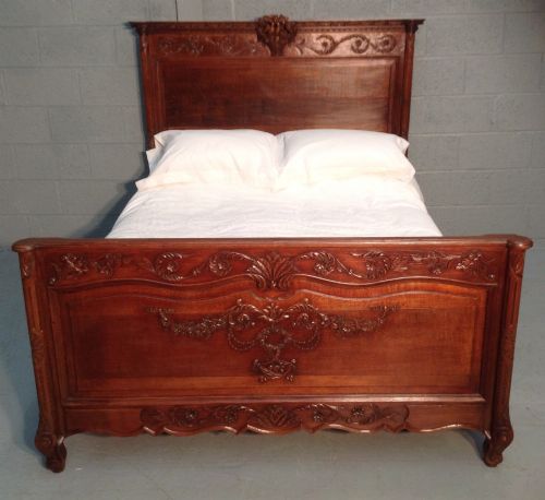 antique oak french kingsize bed - CATEGORY: ANTIQUE BEDS - DATED 1880