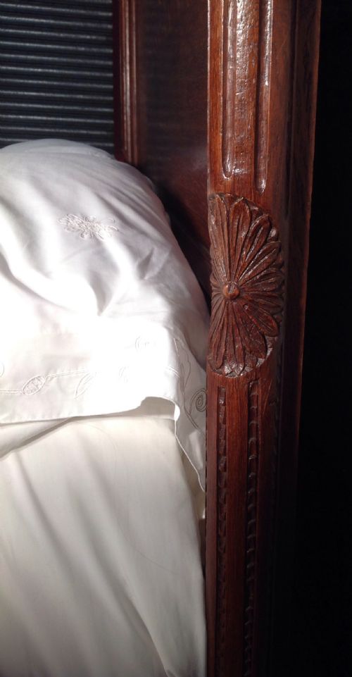 ANTIQUE OAK FRENCH KINGSIZE BED - ADDITIONAL PHOTO 9