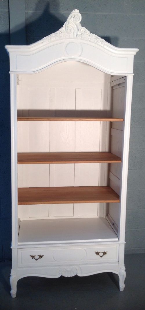 CARVED OAK PAINTED FRENCH BOOKCASE - ADDITIONAL PHOTO 6