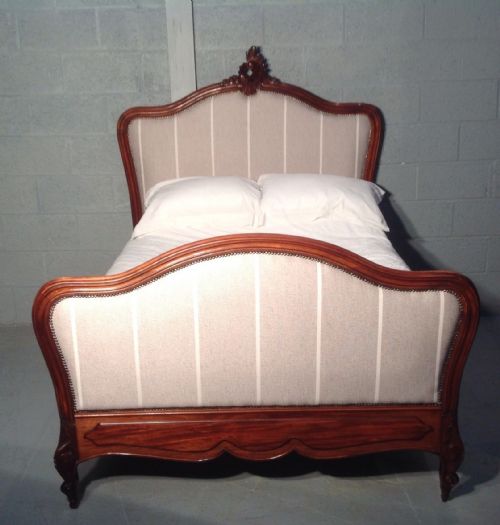 antique french upholstered bed - CATEGORY: ANTIQUE BEDS - DATED 1890