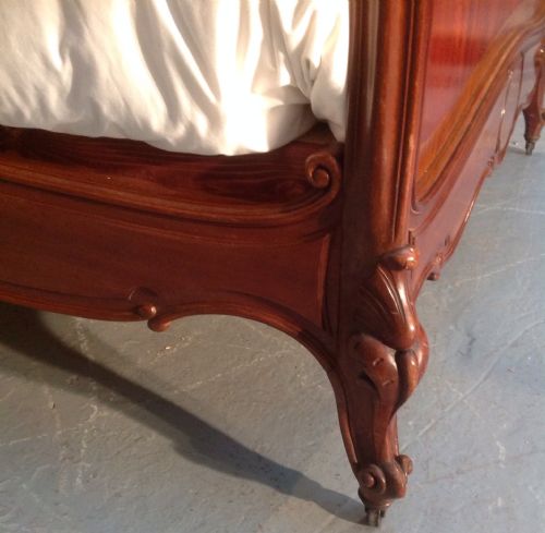ANTIQUE FRENCH MAHOGANY BED - ADDITIONAL PHOTO 3