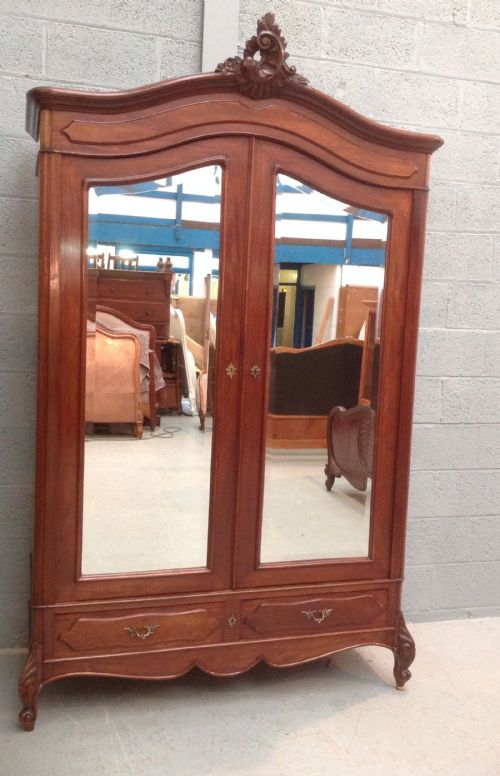 french mahogany two door armoire - CATEGORY: ANTIQUE WARDROBES - DATED 1890