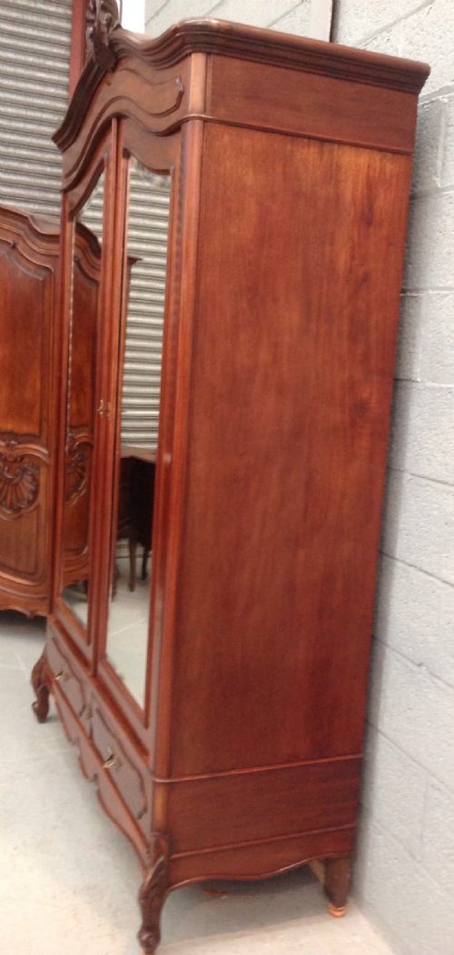 FRENCH MAHOGANY TWO DOOR ARMOIRE - ADDITIONAL PHOTO 3