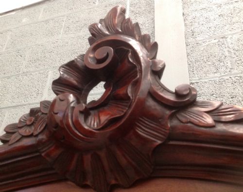 FRENCH MAHOGANY TWO DOOR ARMOIRE - ADDITIONAL PHOTO 4