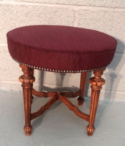 french walnut stool - CATEGORY: ANTIQUE STOOLS - DATED 1910