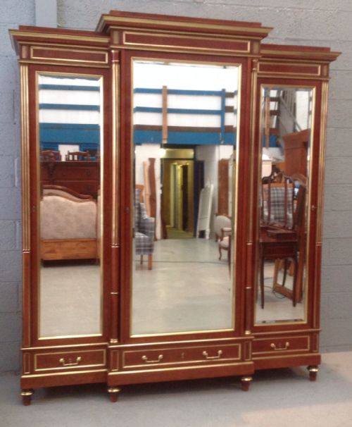 outstanding quality breakfront french armoire - CATEGORY: ANTIQUE WARDROBES - DATED 1880