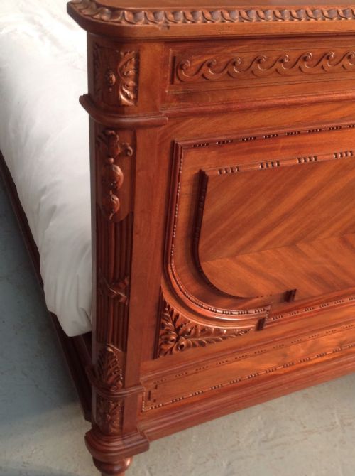 CARVED FRENCH MAHOGANY FRENCH KINGSIZE BED - ADDITIONAL PHOTO 3