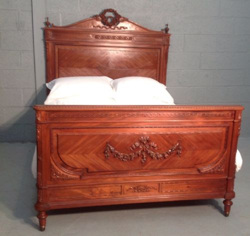 CARVED FRENCH MAHOGANY FRENCH KINGSIZE BED - ADDITIONAL PHOTO 14