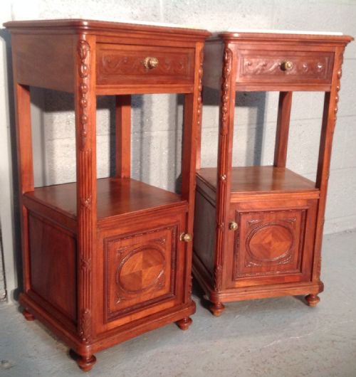 PAIR OF FRENCH MAHOGANY BEDSIDE CABINETS - ADDITIONAL PHOTO 12