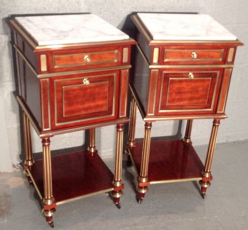 outstanding quality pair of french bedside cabinets - CATEGORY: ANTIQUE CABINETS - DATED 1880