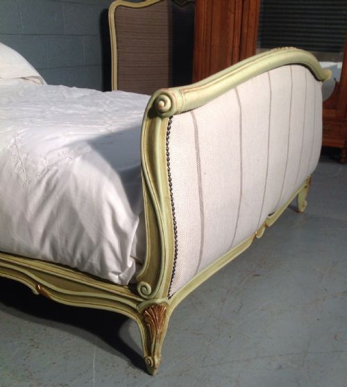 FRENCH PAINTED UPHOLSTERED BED - ADDITIONAL PHOTO 2