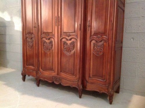 ANTIQUE FRENCH FOUR DOOR ARMOIRE - ADDITIONAL PHOTO 1