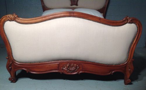 UPHOLSTERED FRENCH WALNUT BED - ADDITIONAL PHOTO 2