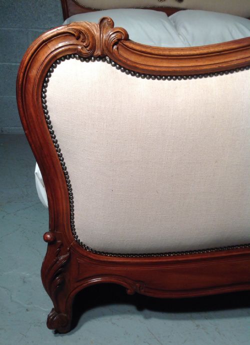 UPHOLSTERED FRENCH WALNUT BED - ADDITIONAL PHOTO 8